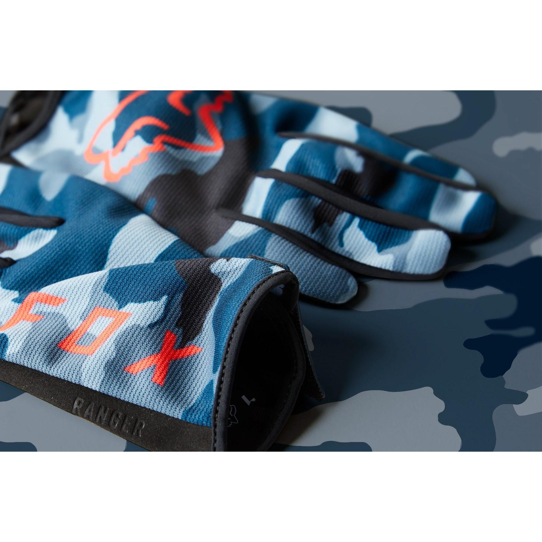 FOX Ranger Refuel Full Finger Gloves Blue Camo