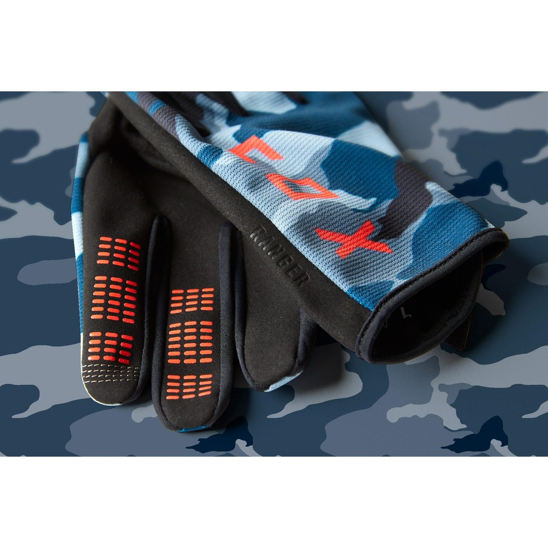 FOX Ranger Refuel Full Finger Gloves Blue Camo