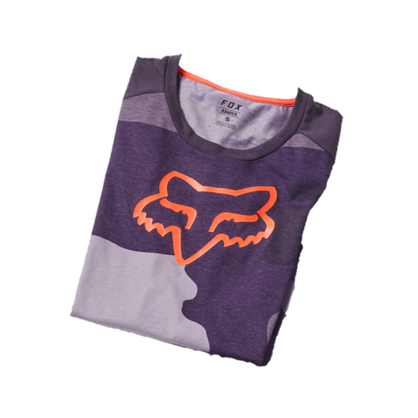 FOX Ranger Refuel DR Short Sleeve Women's Jersey Purple Camo