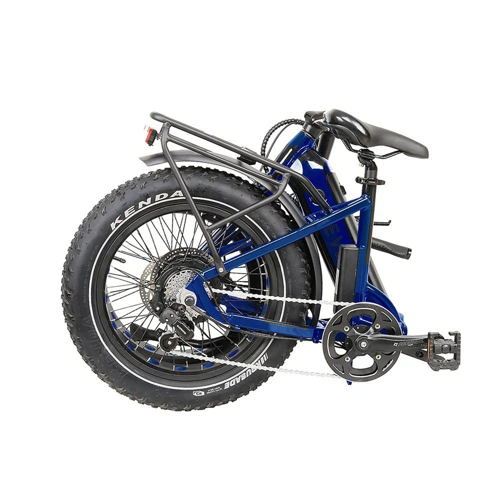 Rever Turbo Folding Fat Wheel Electric Bike Blue/Silver