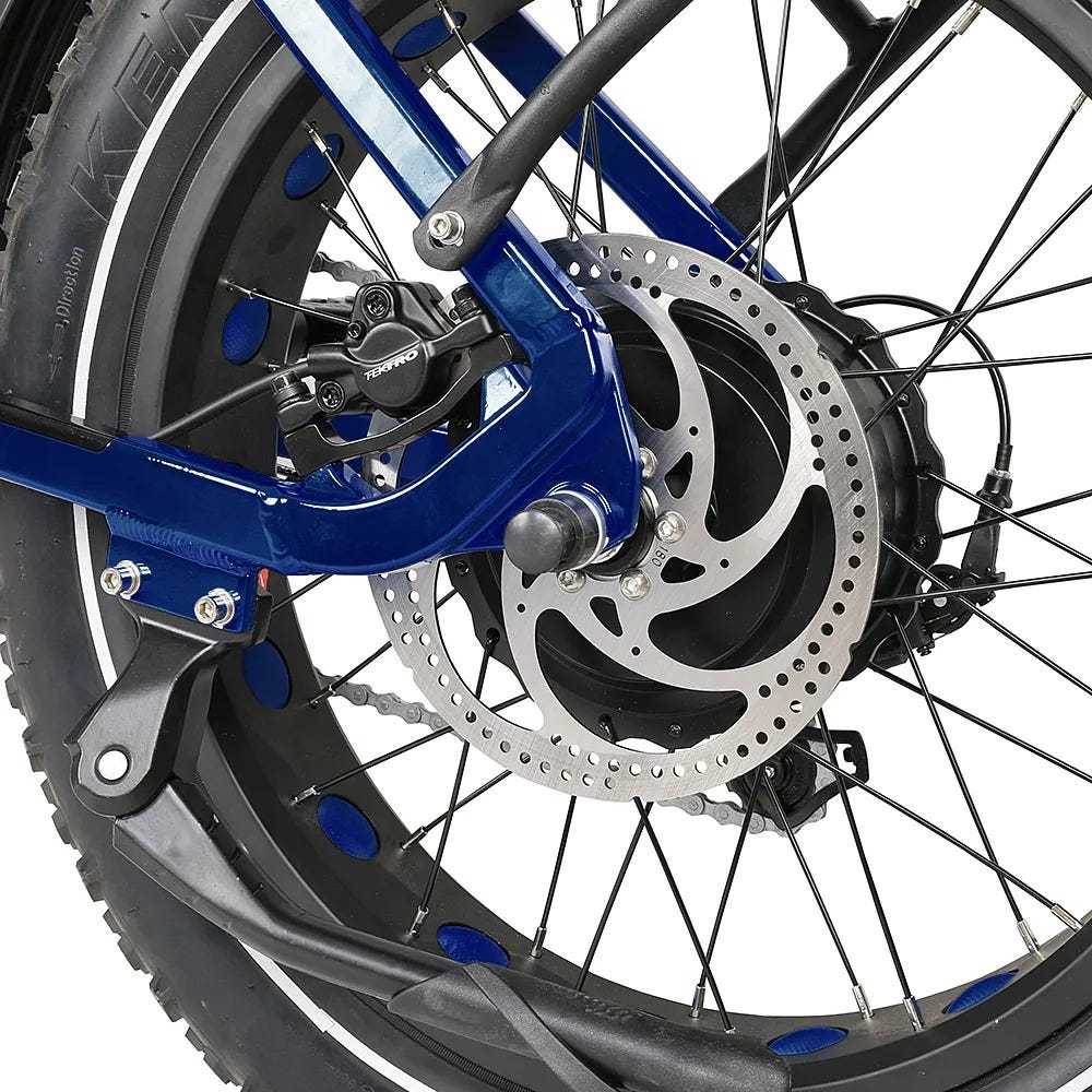 Rever Turbo Folding Fat Wheel Electric Bike Blue/Silver