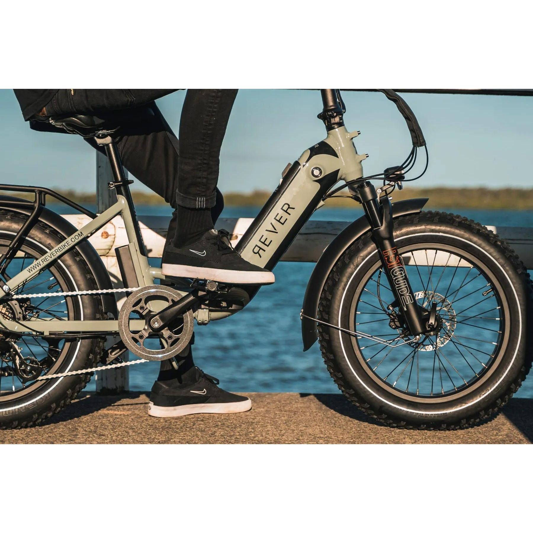 Rever Turbo Folding Fat Wheel Electric Bike Blue/Silver