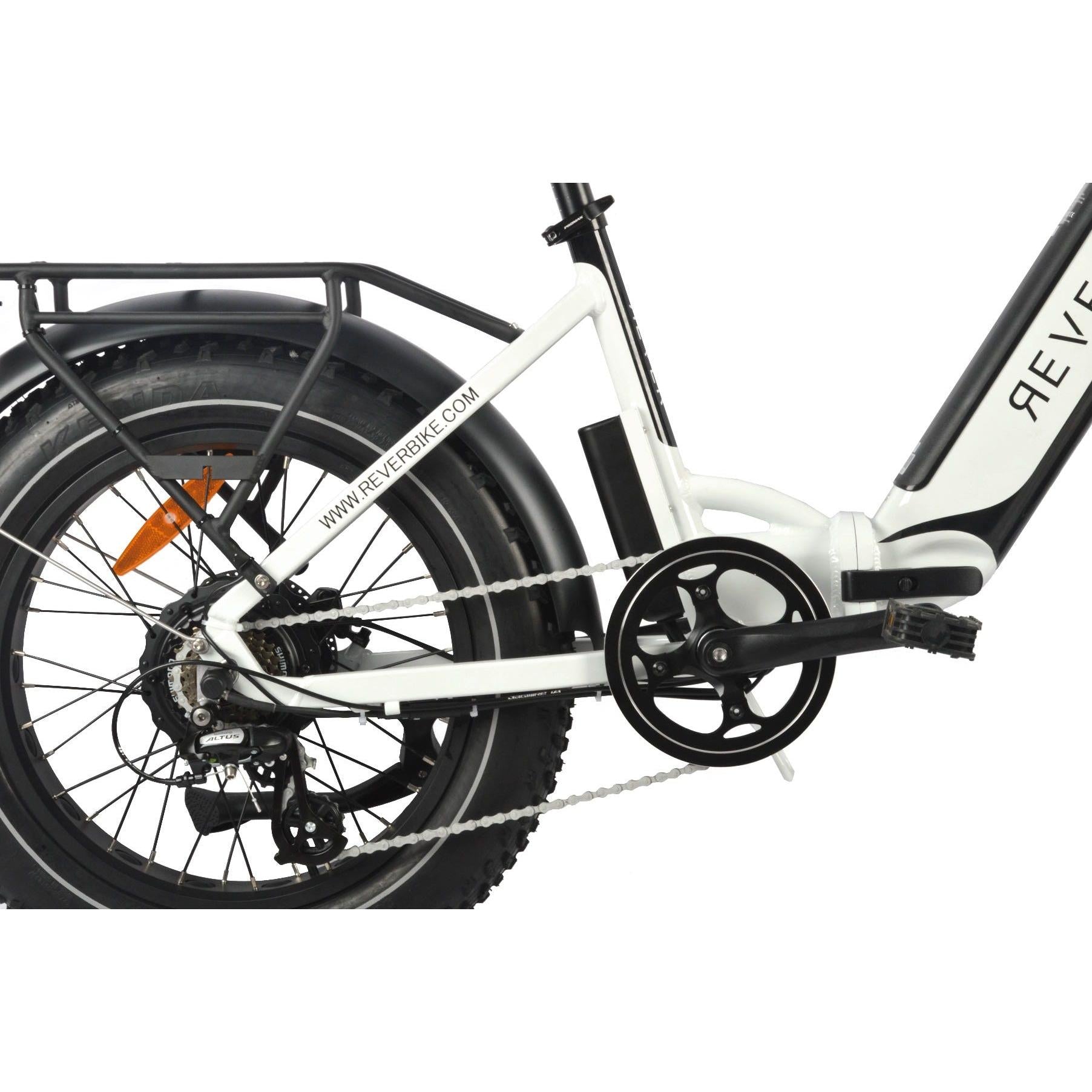 Rever Turbo Folding Fat Wheel Electric Bike White