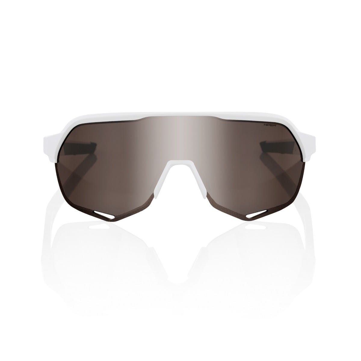 100% Sunglasses S2 BORA Hans Grohe Team White with HiPER Silver Mirror Lens