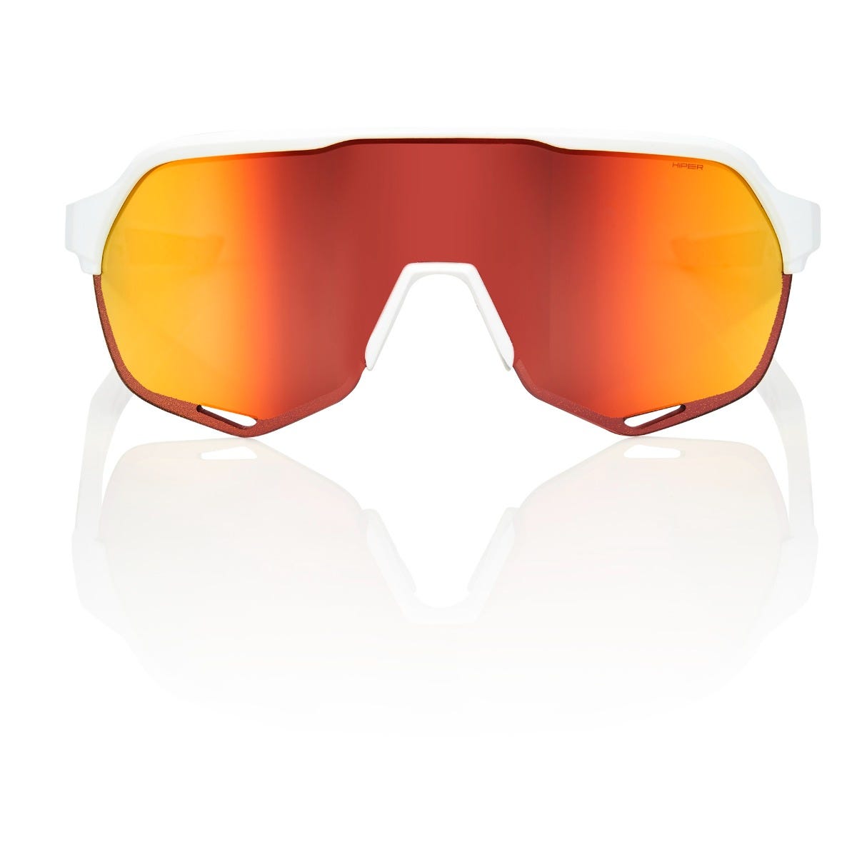 100% S2 Soft Tact Sunglasses Off White with HiPER Red Lens