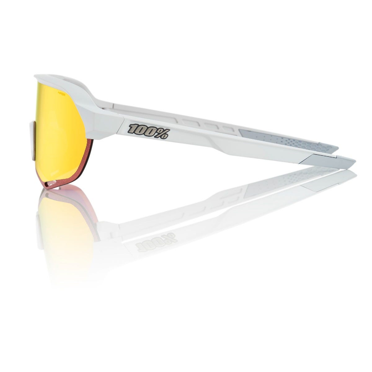 100% S2 Soft Tact Sunglasses Off White with HiPER Red Lens
