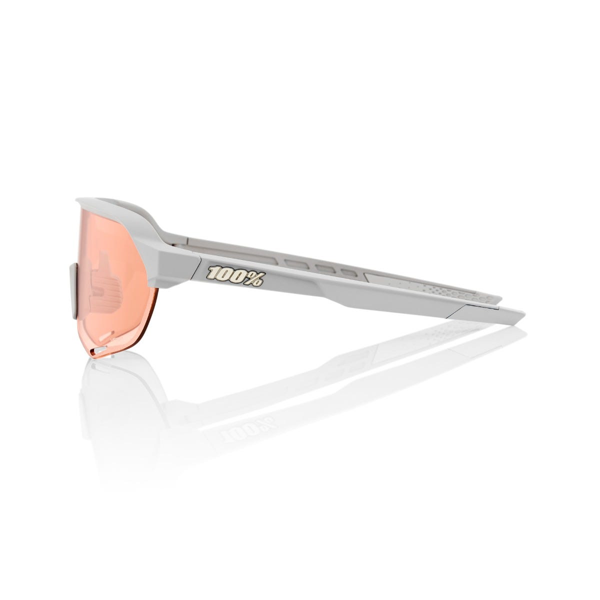 100% S2 Soft Tact Sunglasses Stone Grey with HiPER Coral Lens