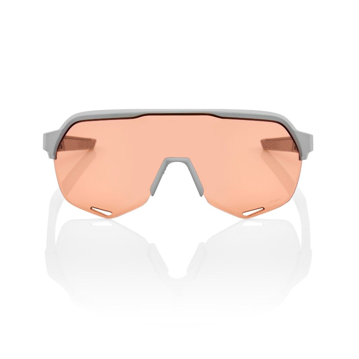 100% S2 Soft Tact Sunglasses Stone Grey with HiPER Coral Lens