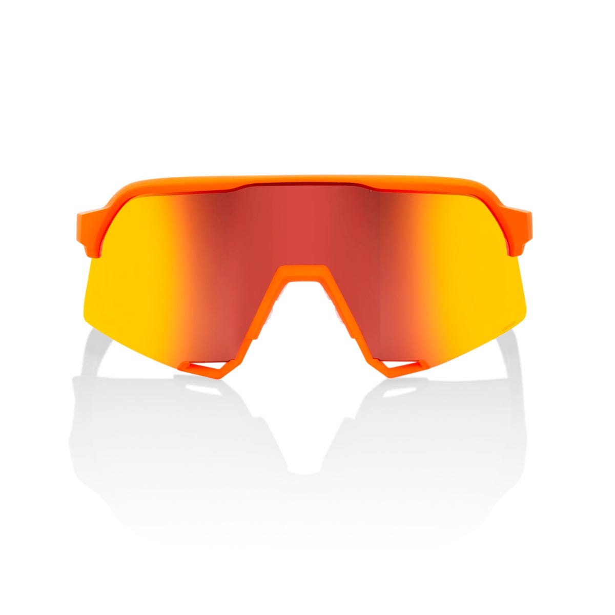 100% S3 Soft Tact Sunglasses Neon Orange with HiPer Red Lens