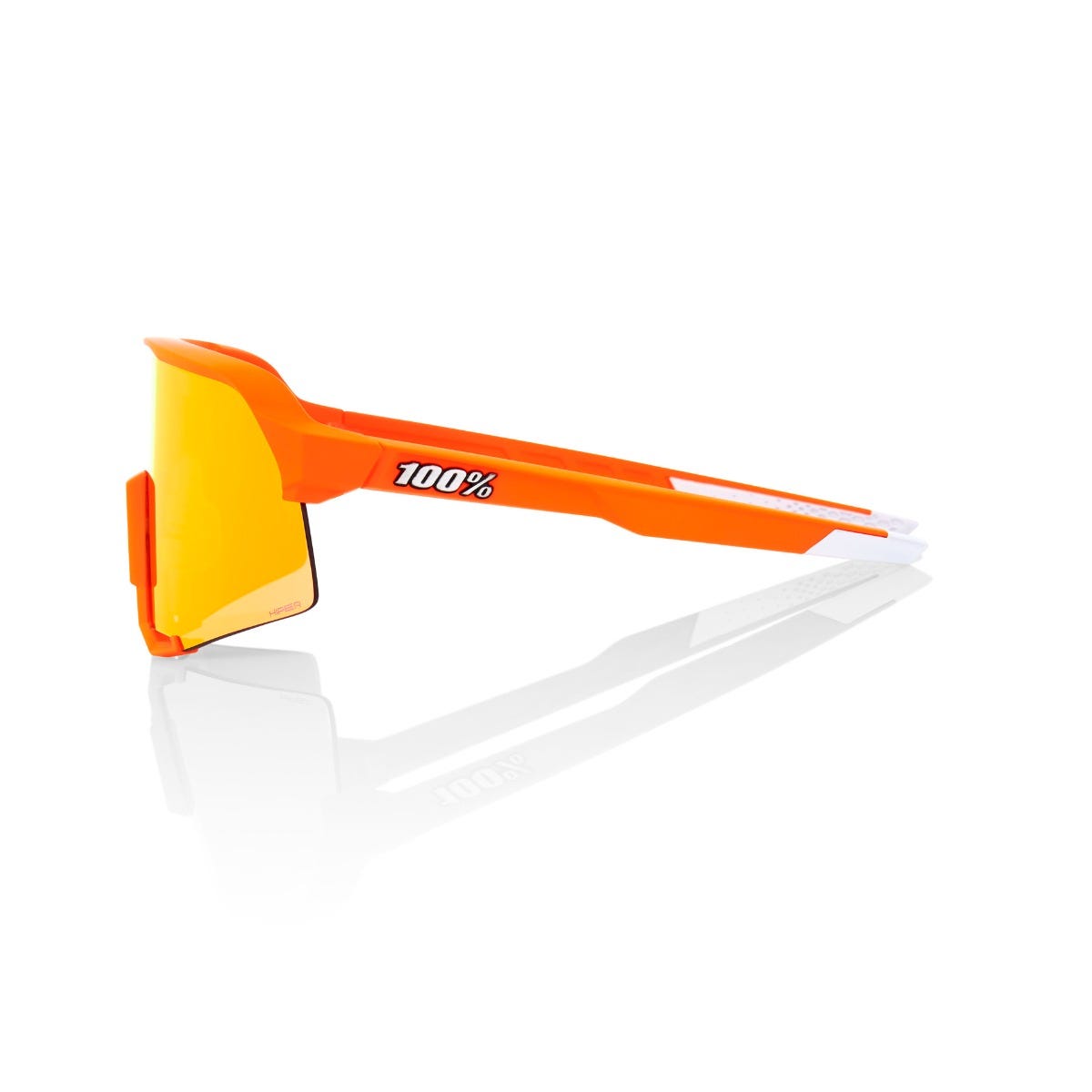 100% S3 Soft Tact Sunglasses Neon Orange with HiPer Red Lens