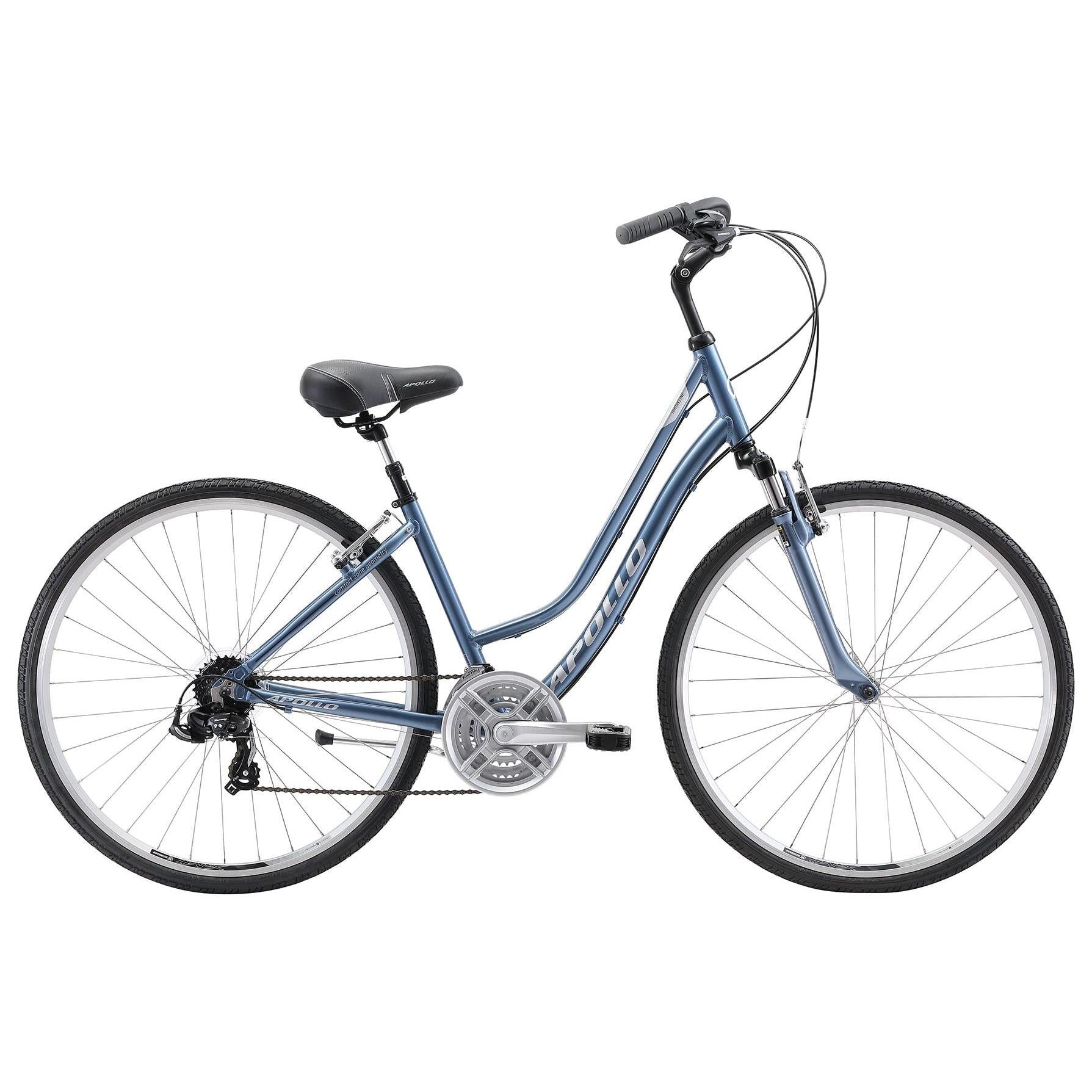 Apollo Shoreline Hybrid Bike Gloss Slate Blue/Silver/Navy Blue