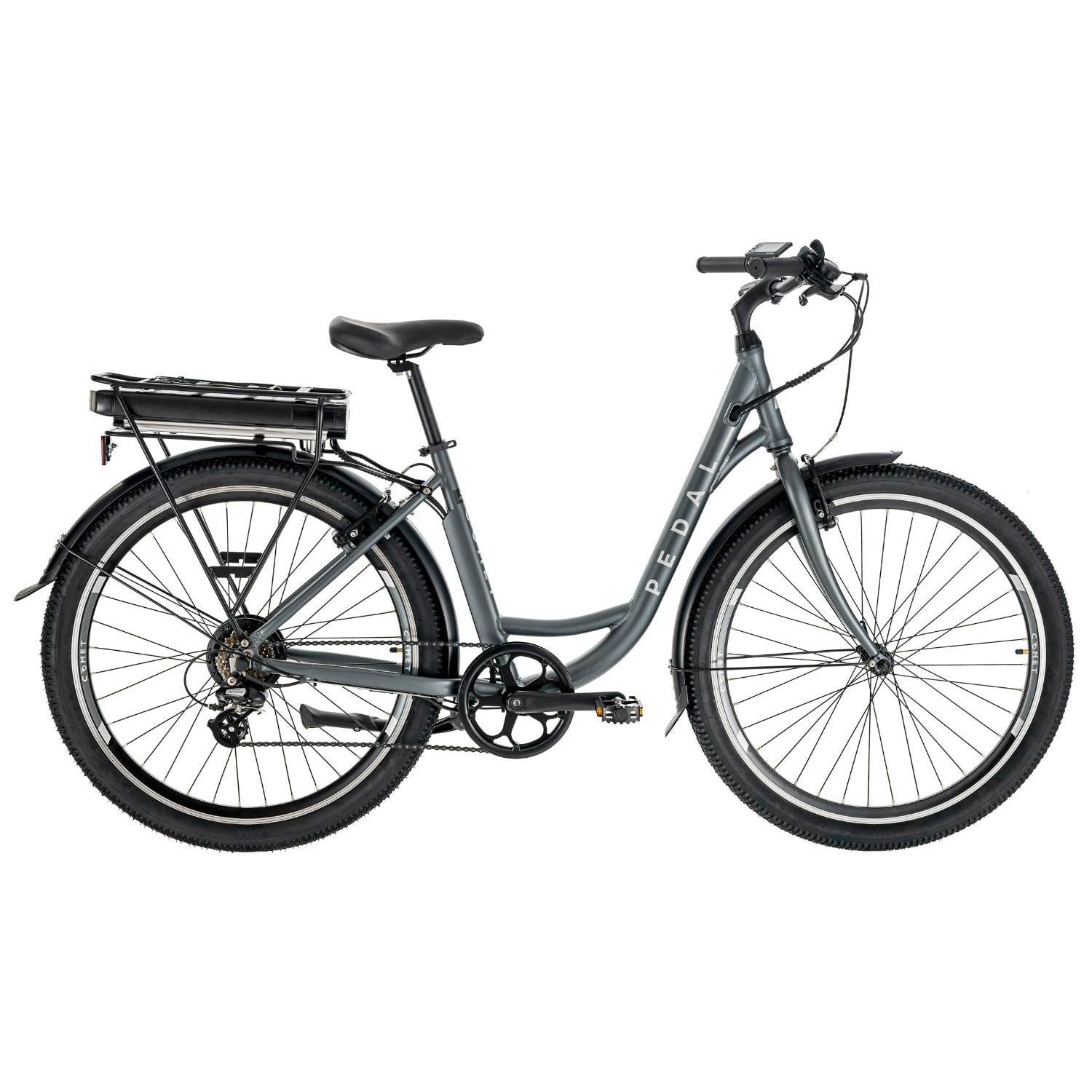 Pedal Comet Step Through 27.5'' Electric Cruiser Bike Lunar Grey