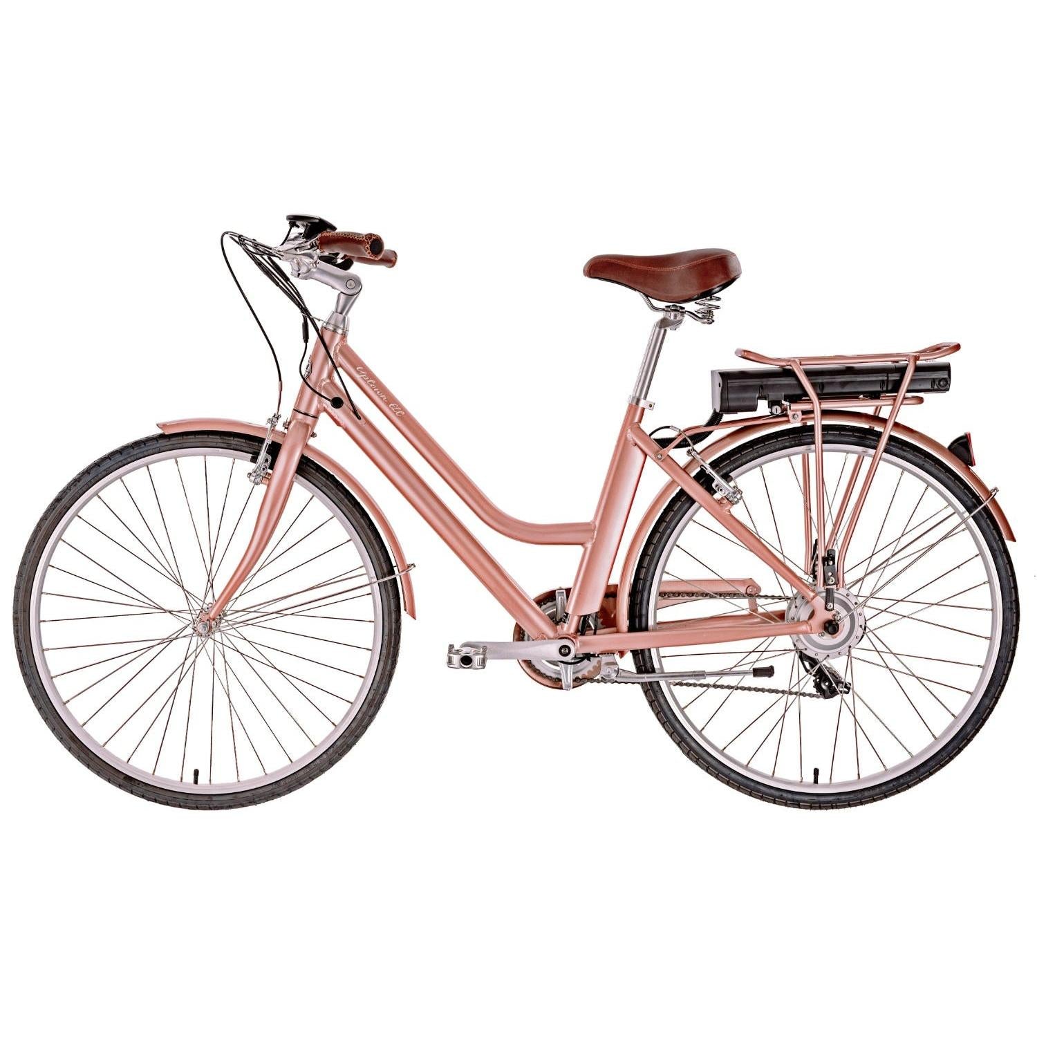 Pedal Uptown ELC Electric Vintage Cruiser Bike WSM Rose Gold/Black
