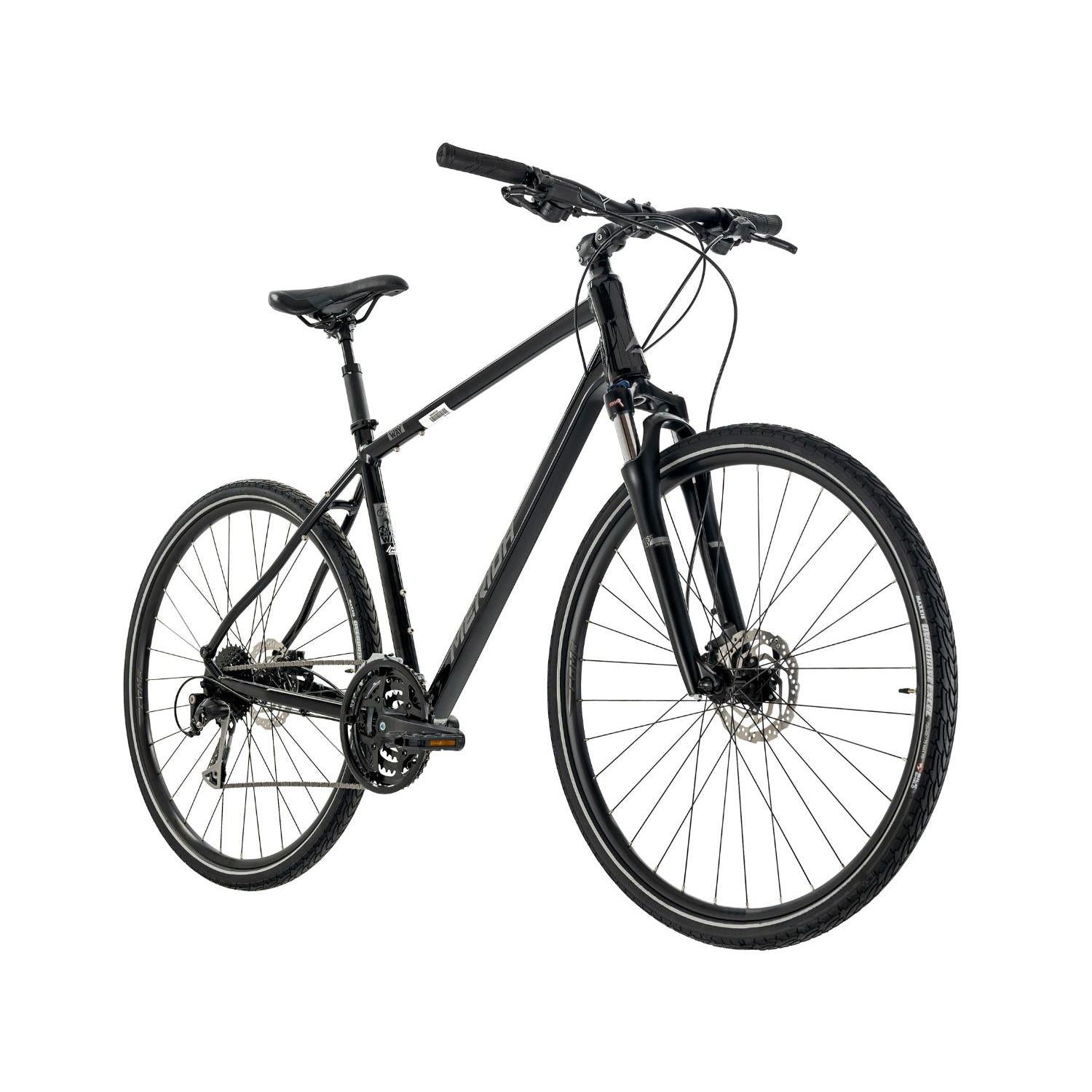 Merida Crossway 100 Hybrid Bike Black/Silver – 99 Bikes