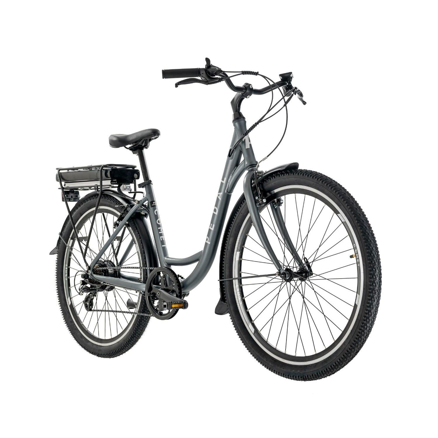Pedal Comet Step Through 27.5'' Electric Cruiser Bike Lunar Grey