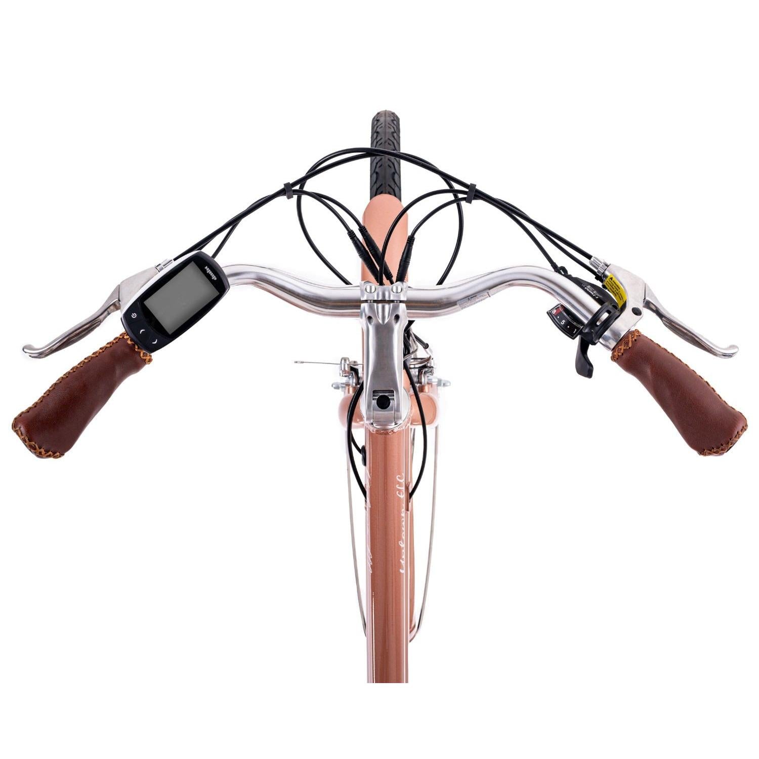 Pedal Uptown ELC Electric Vintage Cruiser Bike WSM Rose Gold/Black