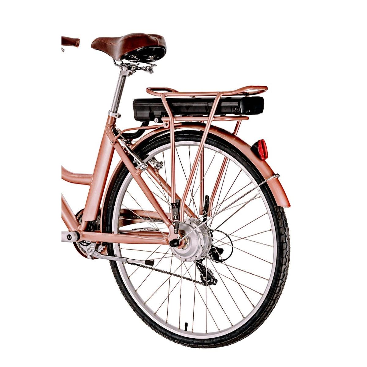 Pedal Uptown ELC Electric Vintage Cruiser Bike WSM Rose Gold/Black