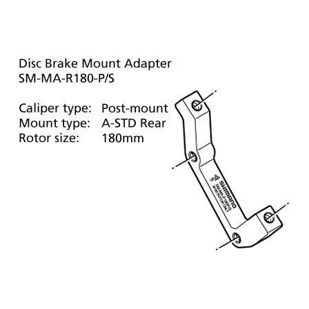 Shimano F180 Post Mount Rear Disc Brake Adaptor 180mm