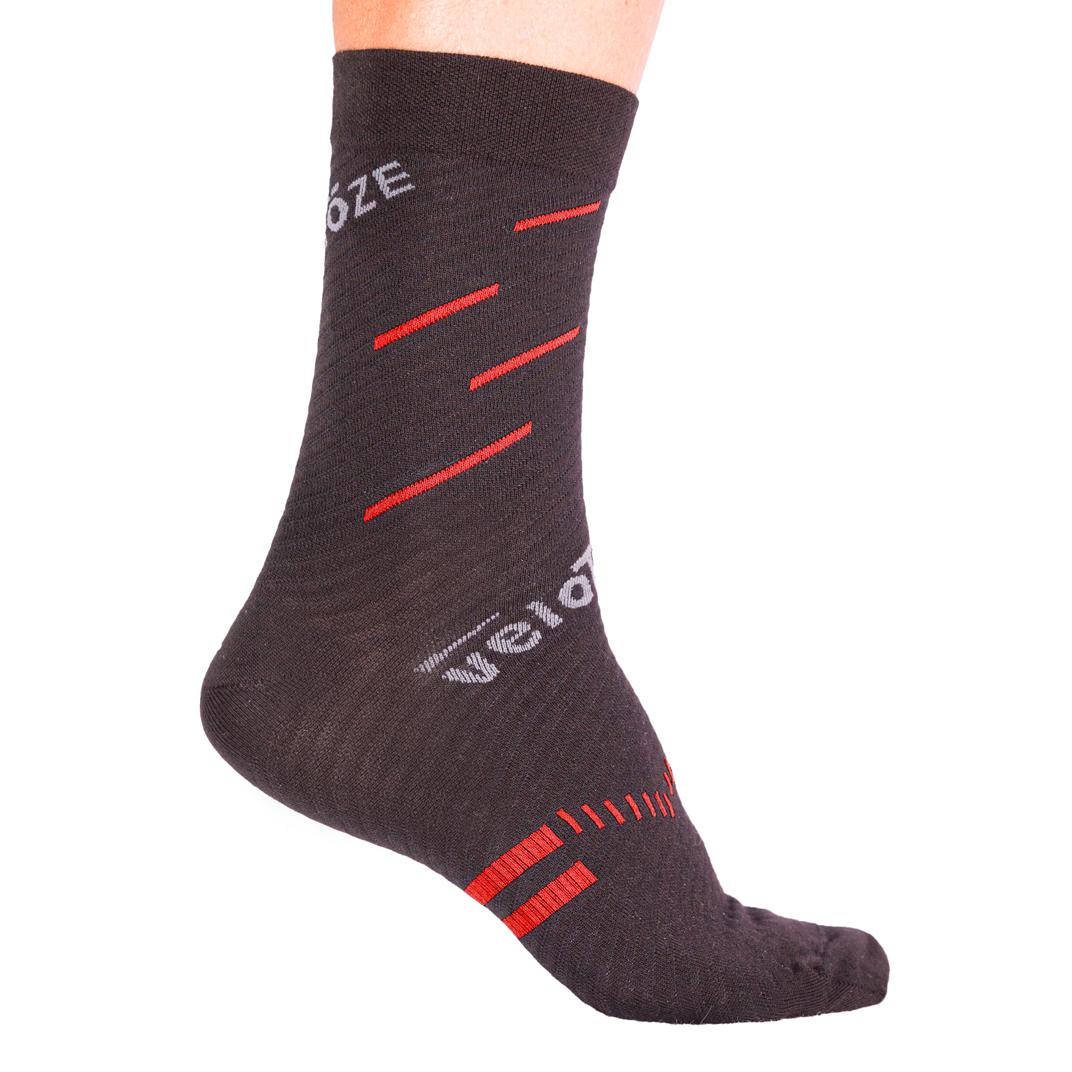 Velotoze Merino Socks Black/Red