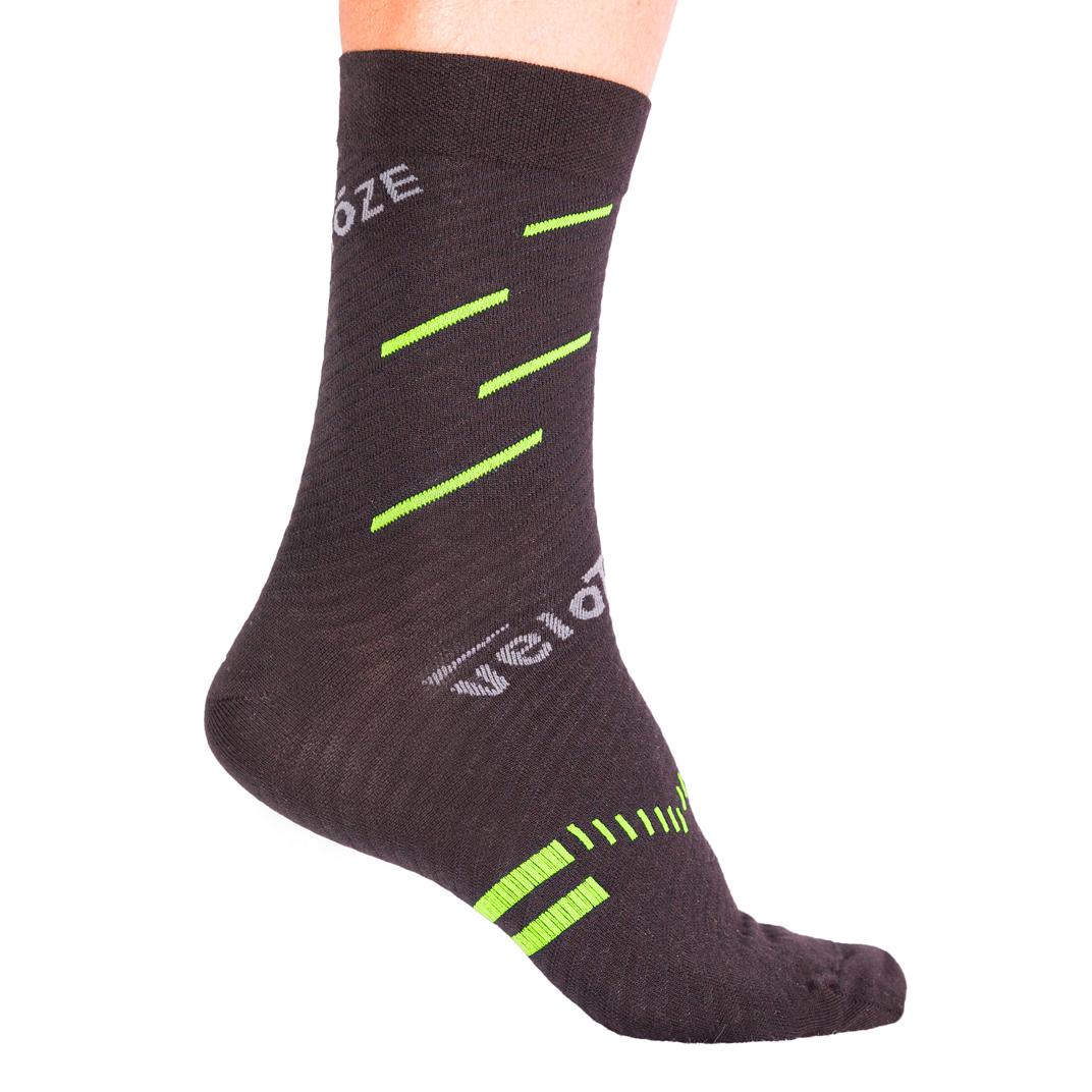 Velotoze Merino Socks Black/Yellow