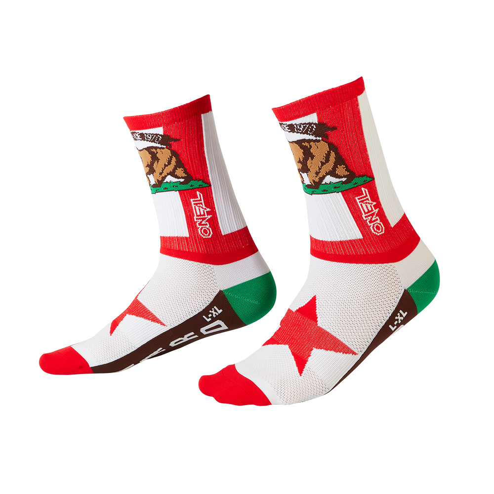 O'Neal MTB Performance Socks California Red/White/Brown