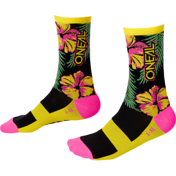O'Neal MTB Performance Socks Island Pink/Green/Yellow