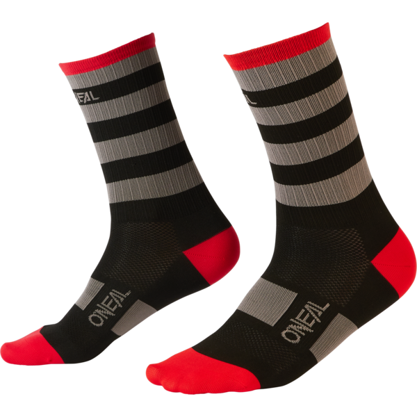 O'Neal MTB Performance Socks Stripe Black/Grey/Red