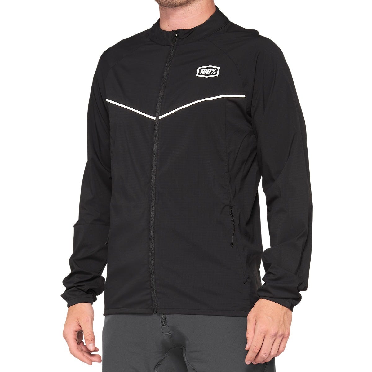 100% Corridor Stretch Windbreaker Jacket Black