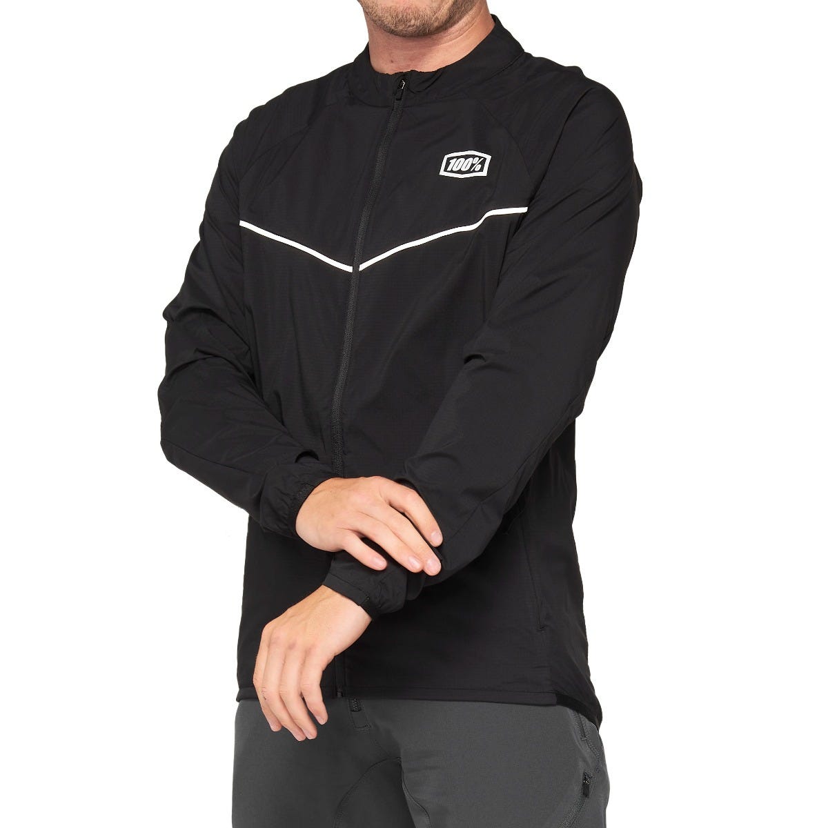 100% Corridor Stretch Windbreaker Jacket Black