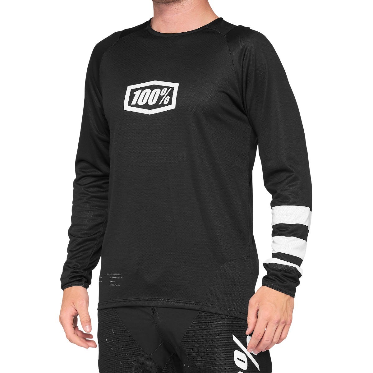 100% R-Core Long Sleeve Youth Jersey Black/White