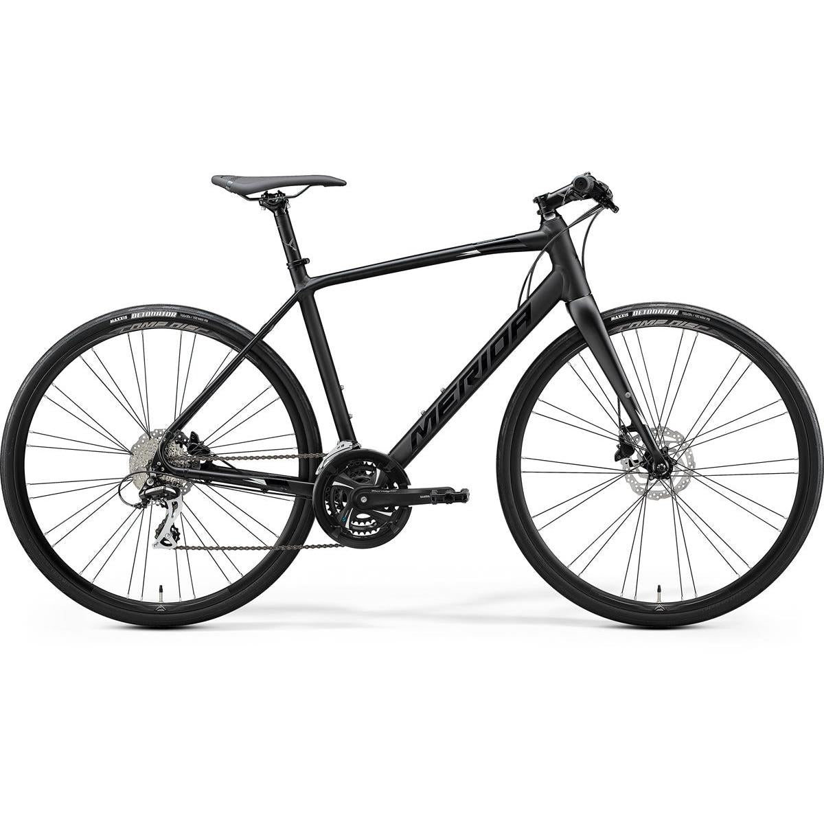 Merida Speeder 100 Flat Bar Road Bike Matt Black/Glossy Black/Silver (2020)