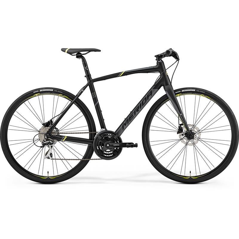 Merida Speeder 100 Flat Bar Road Bike Matt Black/Yellow/Grey