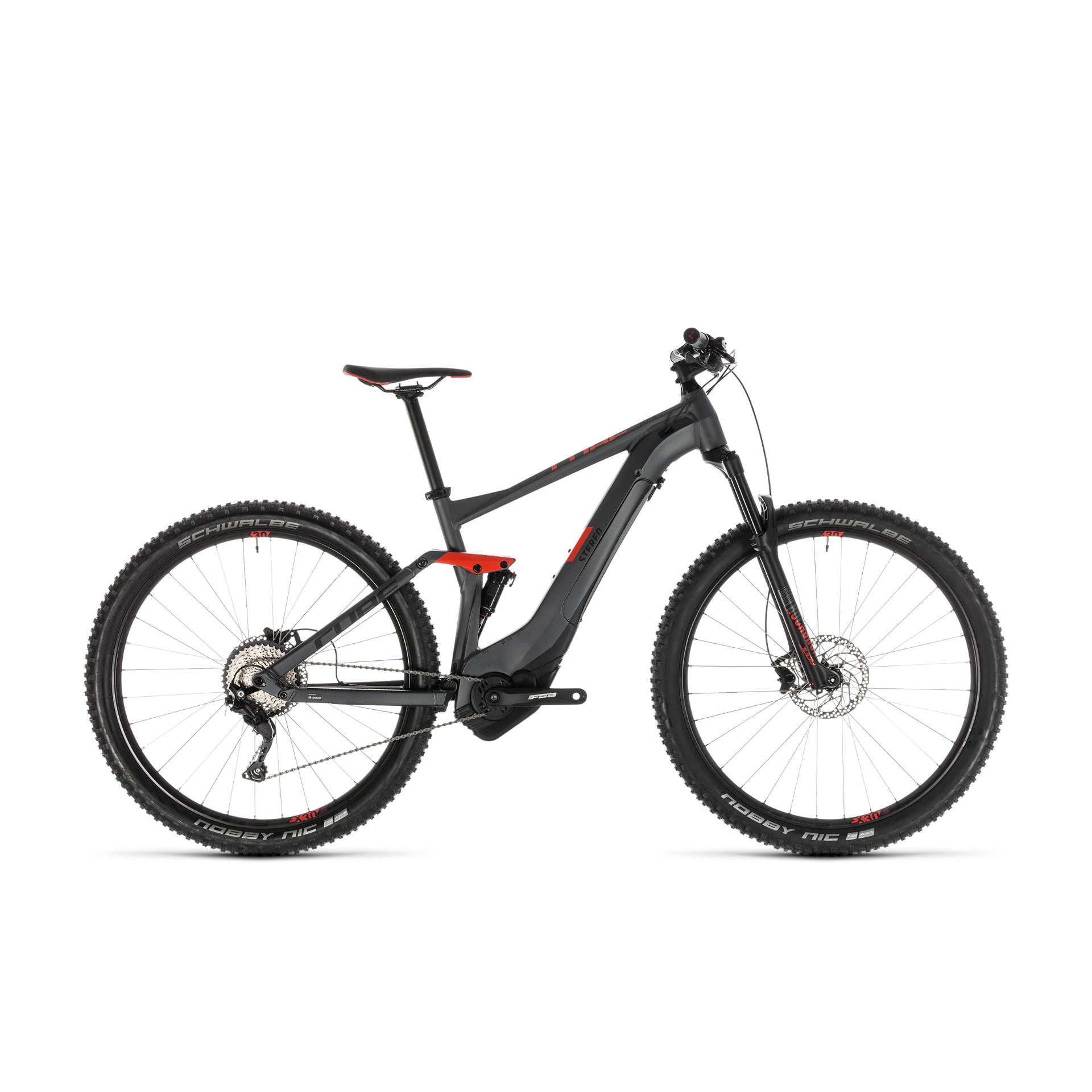 Cube Stereo Hybrid 120 Pro 500 Electric Mountain Bike Iridium/Red (2019)