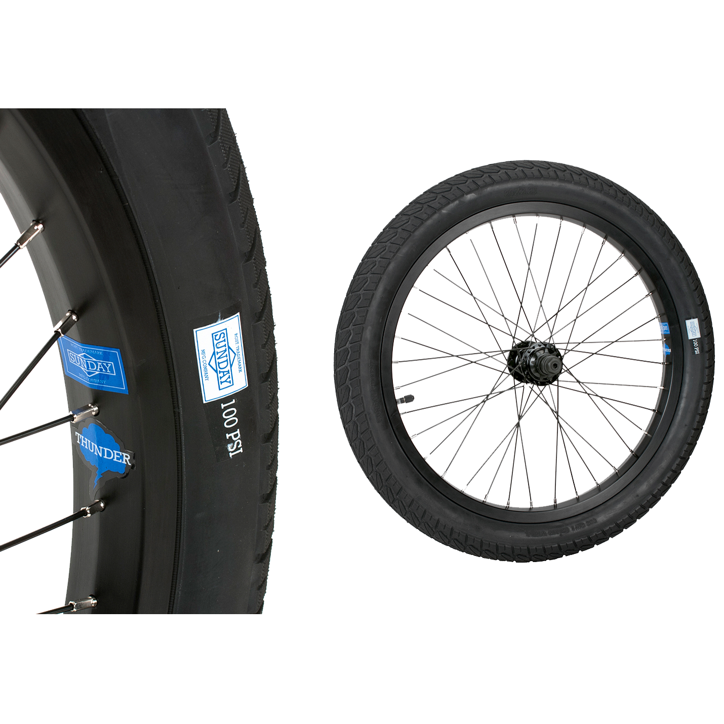 Sunday Current BMX Tyre 16 X 2.10'' Black