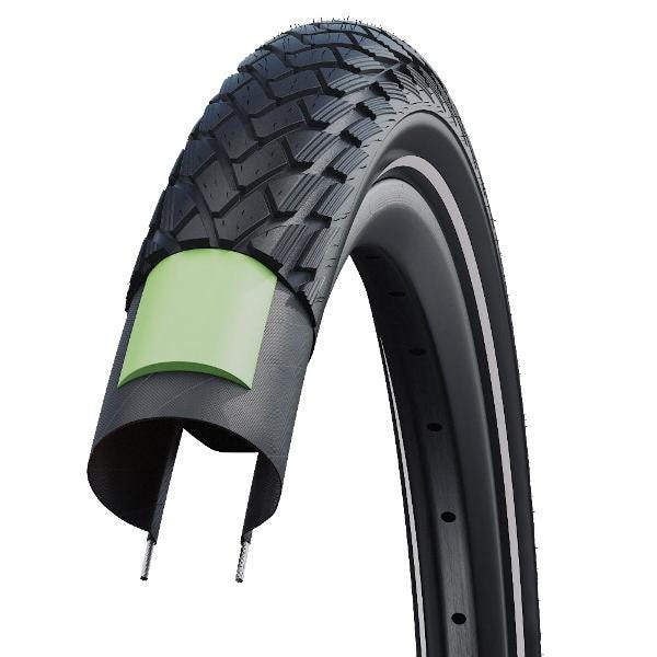 Schwalbe Green Marathon Wire Bead Commuter Tyre 700 X 38c Black/Reflective