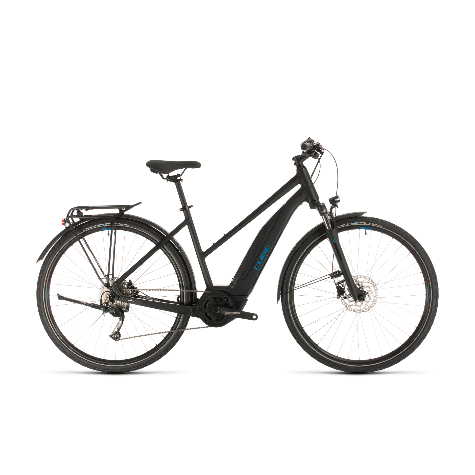 Cube Touring Hybrid ONE 500 Trapeze Electric Hybrid Bike Black/Blue (2020)