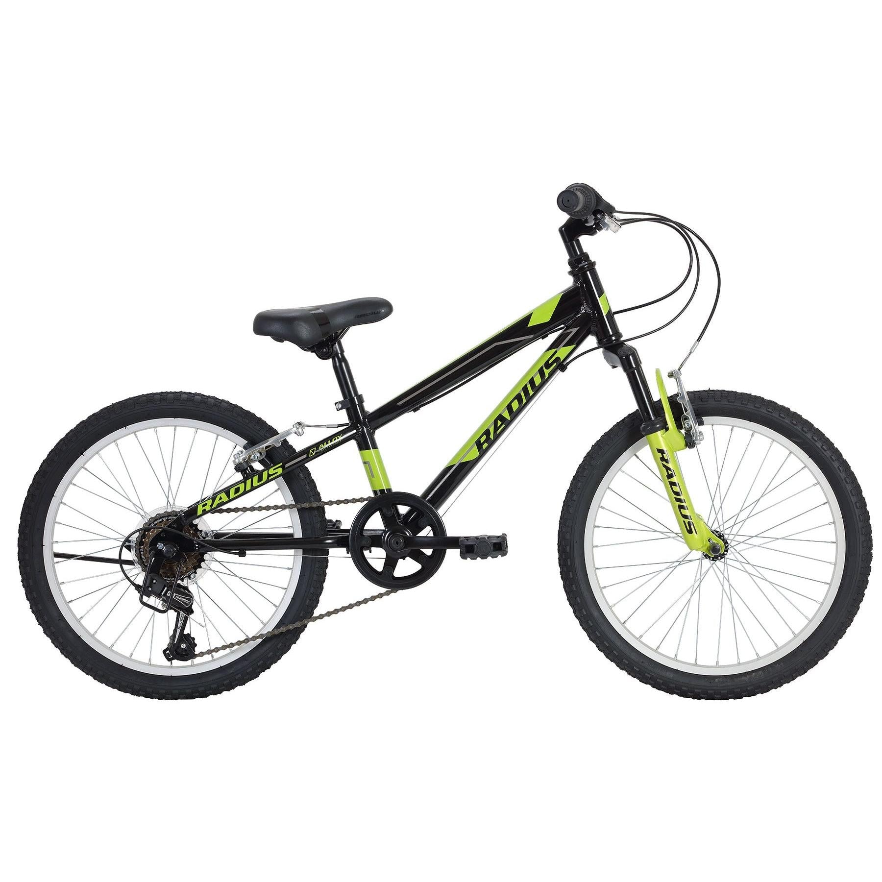 Radius Trailraiser AL Kids Mountain Bike 20 Inch Gloss Black/Lime/Charcoal (2019)