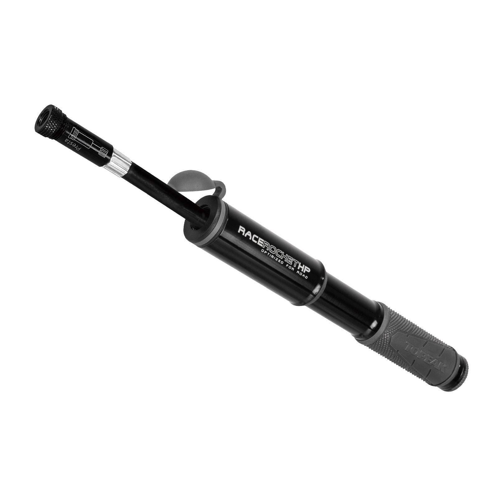 Bomba de aire robusta Topeak Race Rocket Mt 90 psi para MTB, color negro Bomba de aire robusta Topeak Race Rocket Mt 90 psi para MTB, color negro