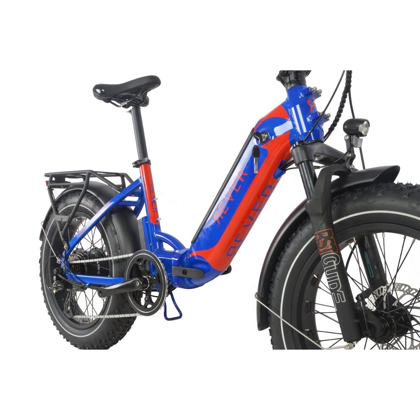 Rever Turbo Folding Fat Wheel Electric Bike Dark Blue/Red