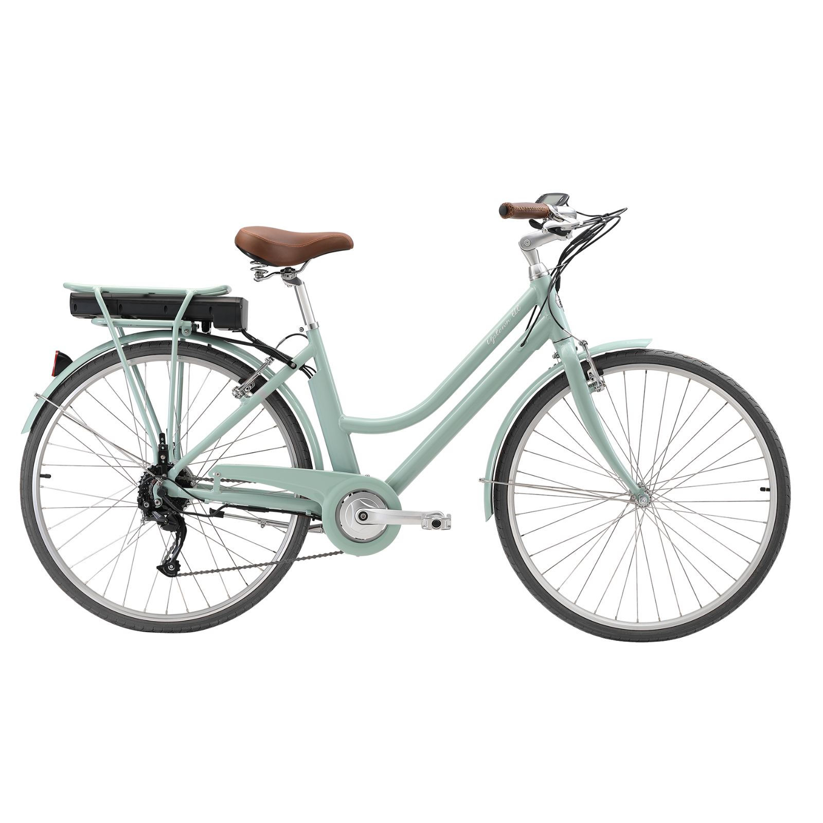 Pedal Uptown ELC Electric Vintage Cruiser Bike Sage
