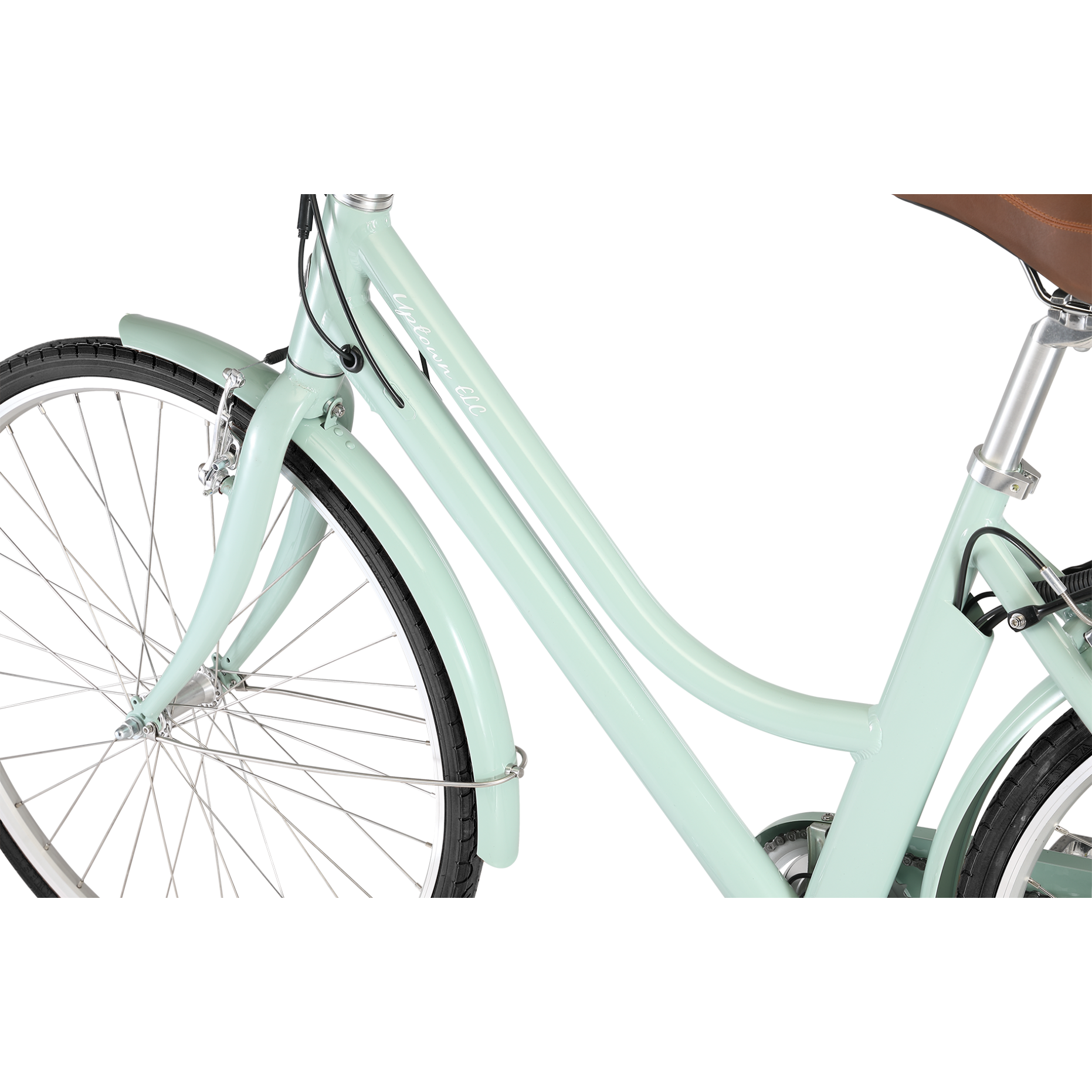 Pedal Uptown ELC Electric Vintage Cruiser Bike Sage