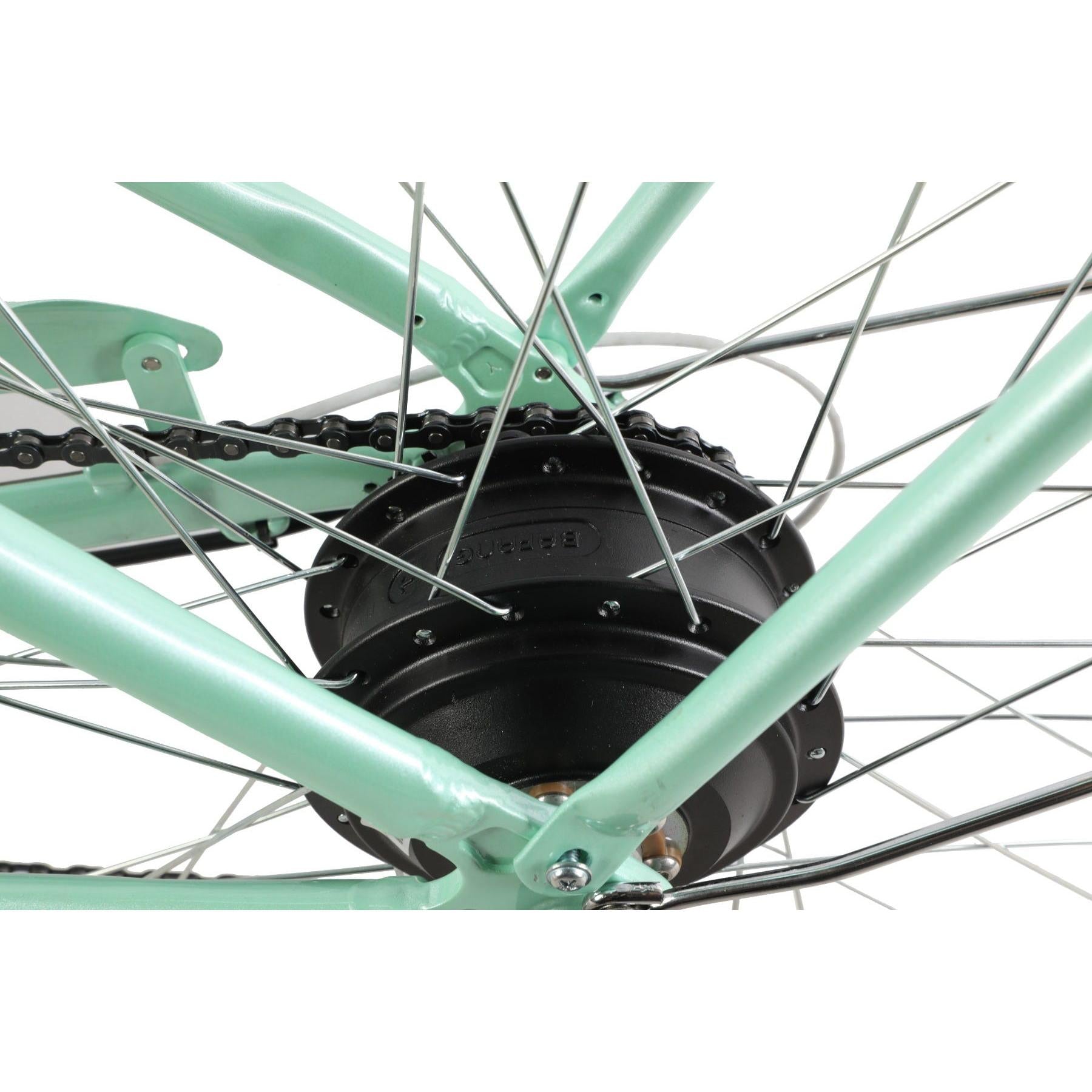 Pedal Uptown SL Electric Vintage Cruiser Bike Mint Green
