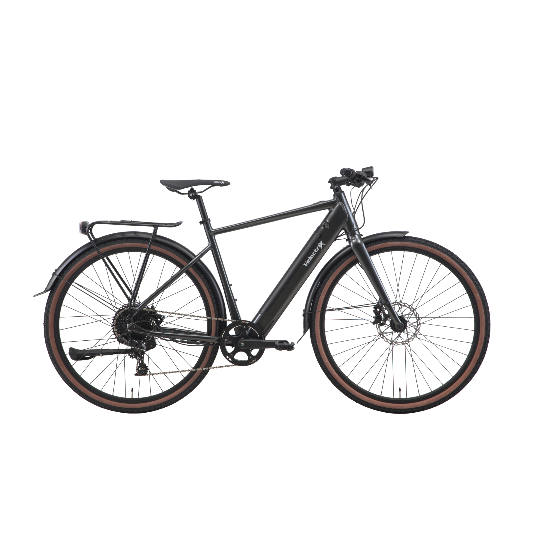 VelectriX Stray Flat Bar Electric Hybrid Bike Basalt