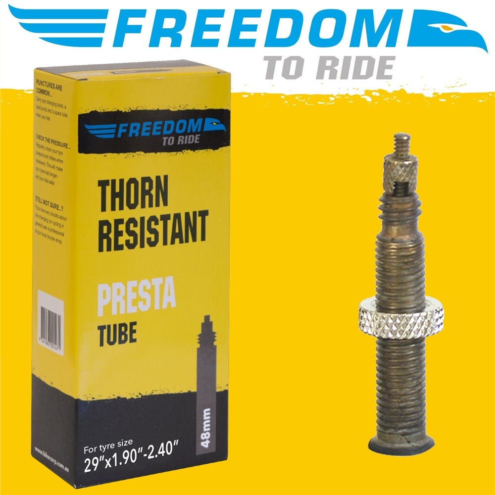 Freedom To Ride Thorn Resistant Presta Valve Tube 29x1.90-2.35 48mm