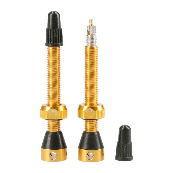 Tubolight Tubeless Valve Pair 50mm Gold