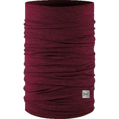 Buff Merino Lightweight Bike Multifunction Neck Warmer - Solid Garnet Red UNI