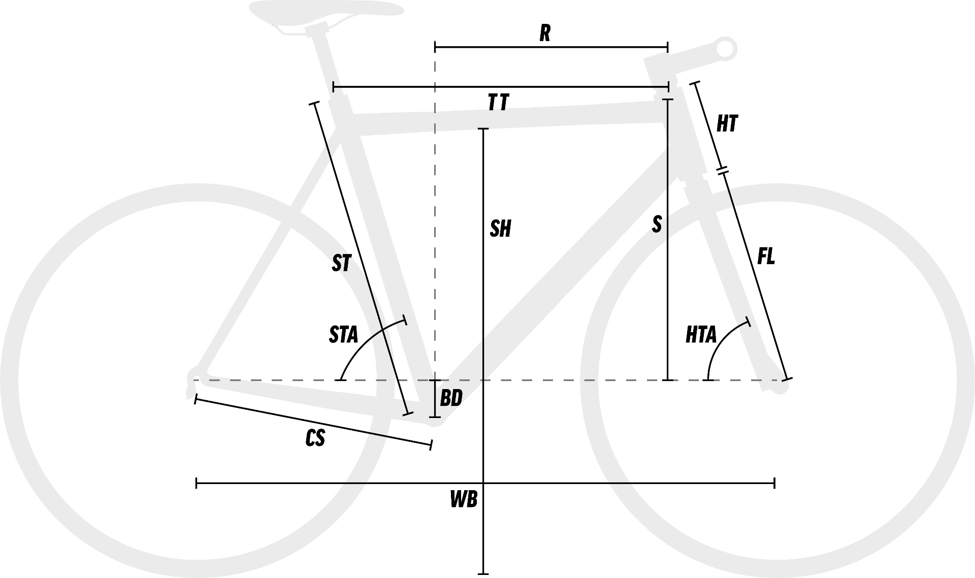 Merida Crossway 100W Hybrid Bike Glossy Black Silver geometry diagram
